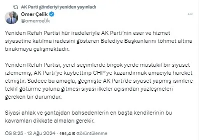 ak-partiden-yrpye-santaj-tepkisi-kohne-bir-vesayet-kurma-cabasi-1723578254619.jpg AK Parti Sözcüsü Ömer Çelik'in paylaşımı.