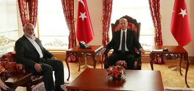 Başkan Erdoğan Dolmabahçe’de İsmail Heniyye’yi kabul etti