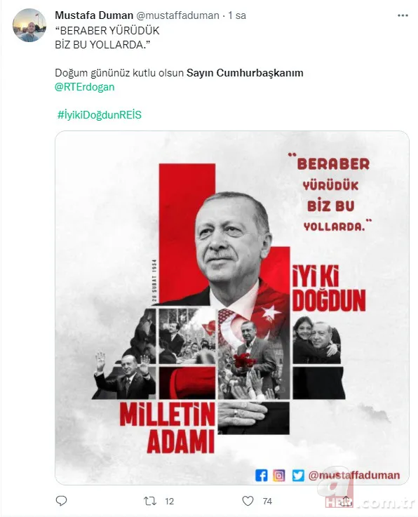Başkan Erdoğan'ın 68'inci doğum günü | Sosyal medyadan binlerce kişi kutladı: İyi ki doğdun Reis 19