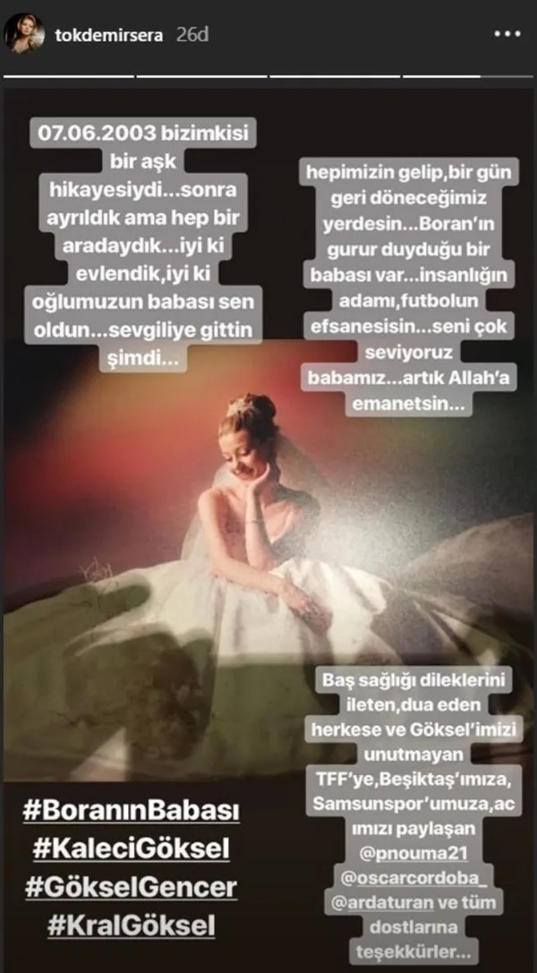 Oyuncu Sera Tokdemir’den eski eşine duygusal veda: Artık Allah’a emanetsin!