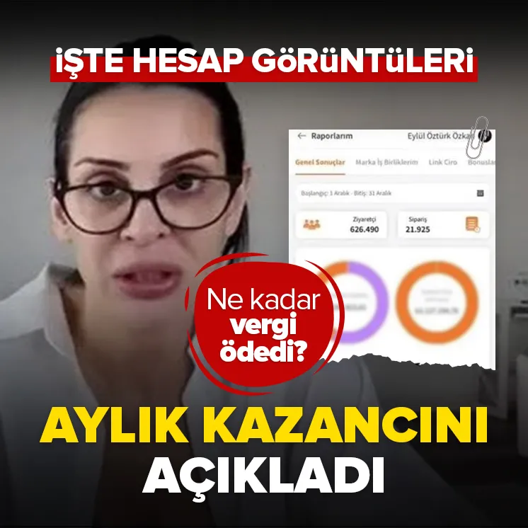 Eylül Öztürk aylık kazancını açıkladı!