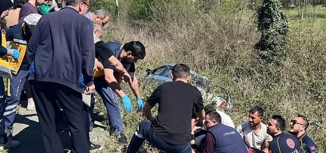Zonguldak’ta otomobil şarampole uçtu: 5 yaralı