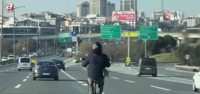 TEM otoyolunda scooterla son hız ilerledi