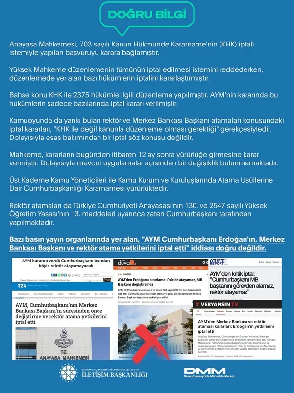 Cumhurbaşkanı Başdanışmanı Mehmet Uçum o iddialara noktayı koydu: AYM Cumhurbaşkanı’nın yetkilerini iptal etmedi