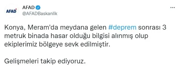 Son dakika: Konya Meram'da 5,1'lik deprem | Konya'daki depremde can var mı? - 1