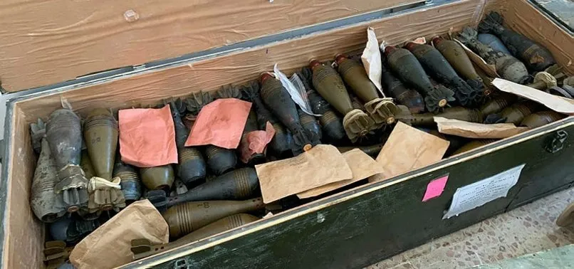 Tel Abyad'da YPG-PKK'ya ait mühimmatlar ele geçirildi