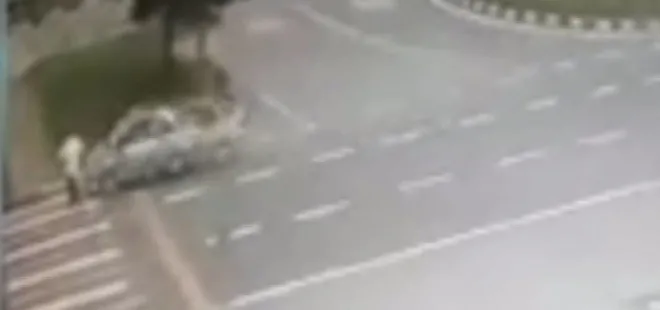 Yaya geçidinde korkunç kaza! Karşıdan karşıya geçmek isterken...