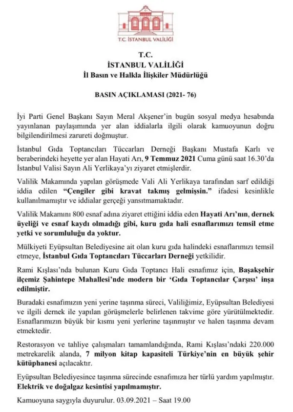 İstanbul Valiliğinden Meral Akşener'in sosyal medyadaki iddialarına ilişkin açıklama - 4