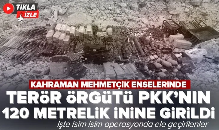 PKK’ya ait 120 metrelik mağara tespit edildi