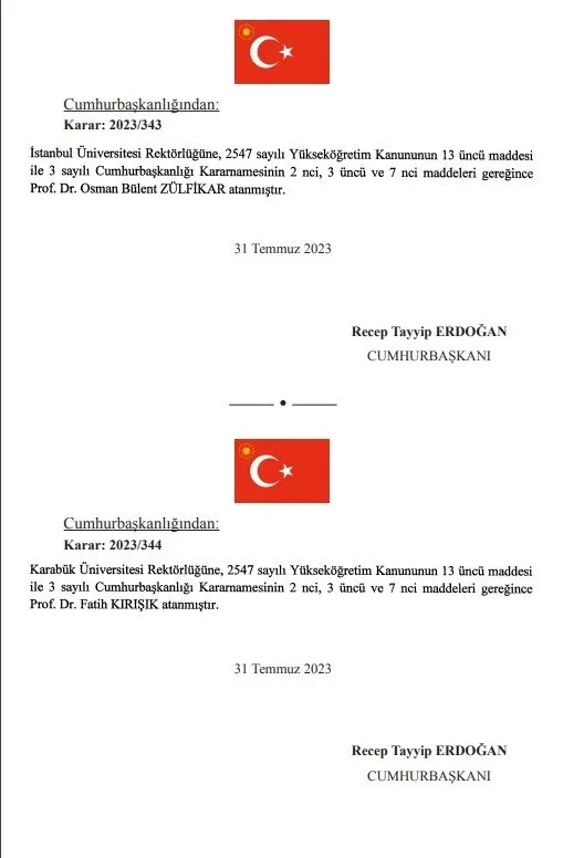 Resmi Gazete yayımlandı! Yüksek Öğretim Kurulu üyeliğine yeni atamalar...