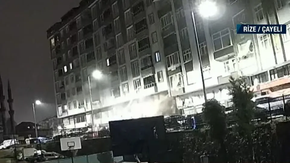 Rize’de sel anı kamerada