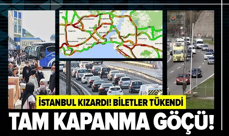 İstanbul'da tam kapanma göçü başladı: Saat 13.00'te yüzde 74