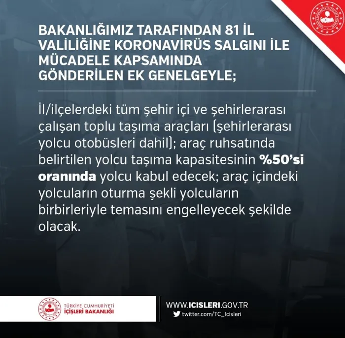 Son dakika: İçişleri Bakanlığı Bakanlığı koronavirüsle mücadelede 81 ile yeni genelge gönderdi
