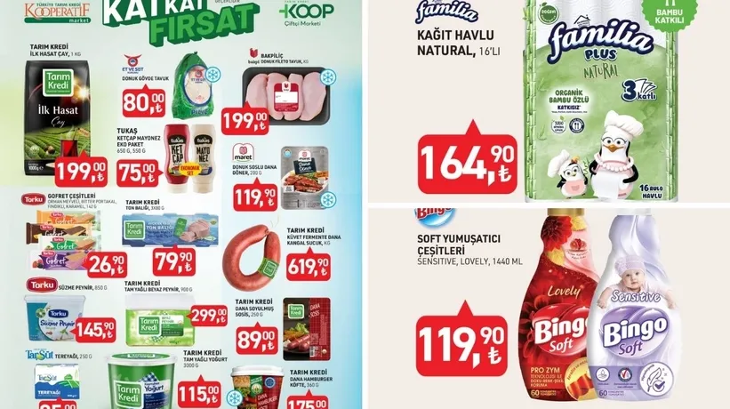 Tarım Kredi'den 1 haftalık fırsat kataloğu geldi! Bütün tavuk 80 TL, İlk hasat çay 199 TL, 16'lı havlu kaıt 164,90 TL...