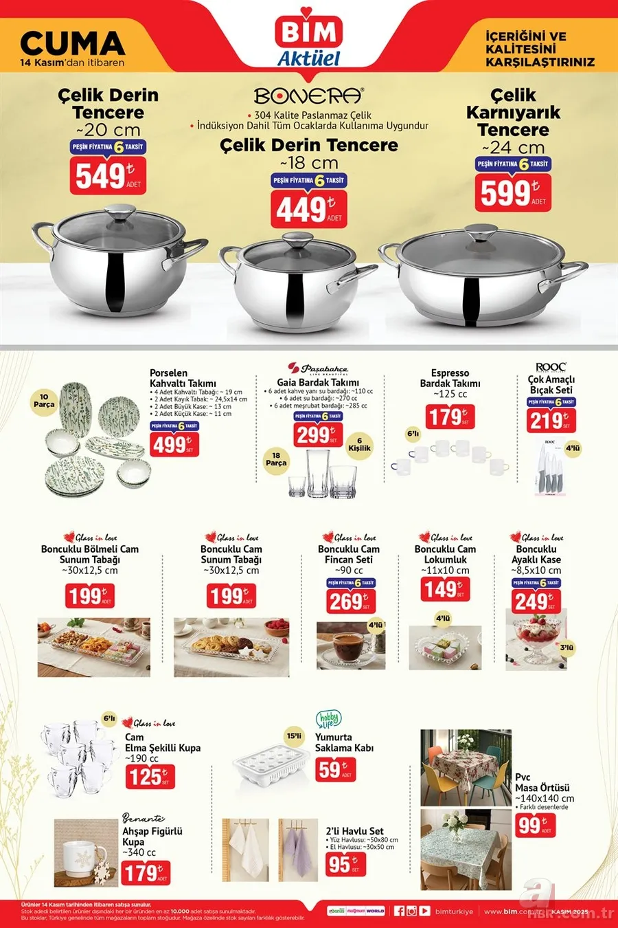 14 Kasım BİM aktüel kataloğu satışta! BİM’de indirim yağmuru başladı: Çelik tencere 449 TL, ütü 990 TL, TV 9.450 TL 7