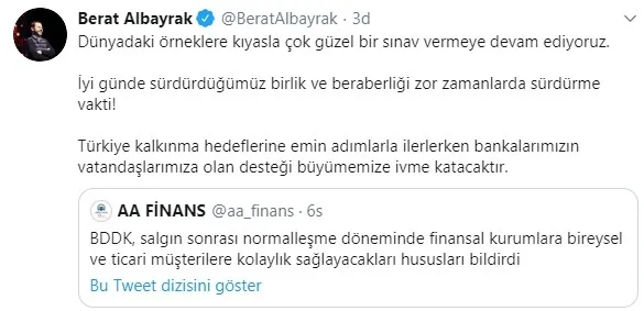 Hazine ve Maliye Bakanı Berat Albayrak: Bu destek büyümemize ivme katacak - 1