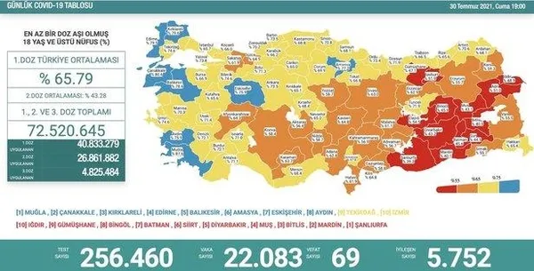 Son dakika: Sağlık Bakanlığı günlük koronavirüs tablosunu paylaştı | 1 Ağustos Pazar vaka tablosu - 4