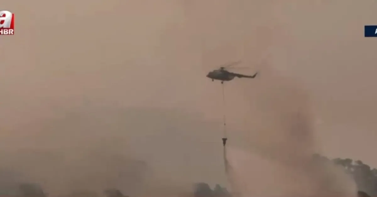 Söndürme helikopterinden canlı yayın! A Haber o anları ekrana taşıdı