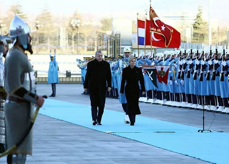 Başkan Erdoğan Hırvatistan Cumhurbaşkanı Kitaroviç’i resmi törenle karşıladı