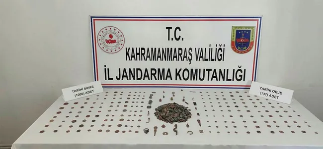 Kahramanmaraş’ta 1143 parça tarihi eser ele geçirildi