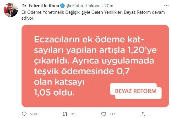 saglik-bakani-fahrettin-kocadan-ek-odeme-yonetmeligi-paylasimi-1668019176682.jpg Sağlık Bakanı Fahrettin Koca'dan 'Ek Ödeme Yönetmeliği' paylaşımı - 4