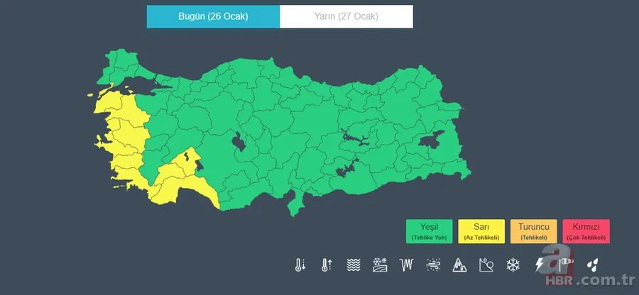 Meteoroloji uyardı: 90 km fırtına, sel, çatı uçması ve ağaç devrilmesi riski! 9 il sarı kodda 11