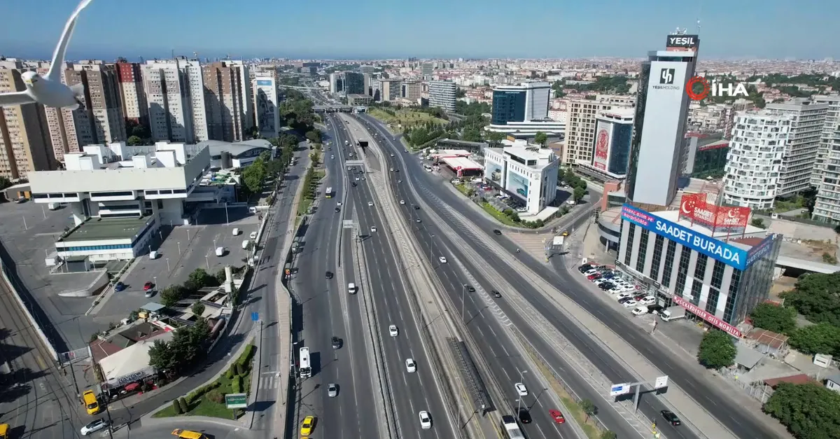 İstanbul'da şaşkına çeviren manzara! Havadan görüntülendi