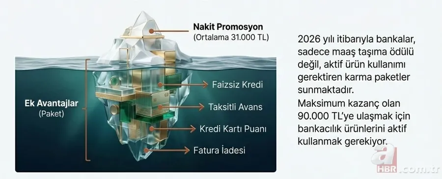 20.000 TL ve üstü maaş alana 90.000 TL ek ödeme! SSK, BAĞ-KUR, 4C'liye promosyon tablosu 3