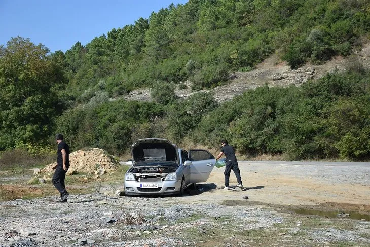 Bahtiyar Ölmez dizisinde otomobil alev alev yandı