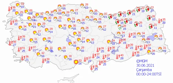 1624639473458.png Meteoroloji Genel Müdürlüğü'nden son dakika sağanak yağış uyarısı! İstanbul Ankara ve İzmir'de sağanak yağış olacak mı? Havalar ne zaman ısınacak? - 9