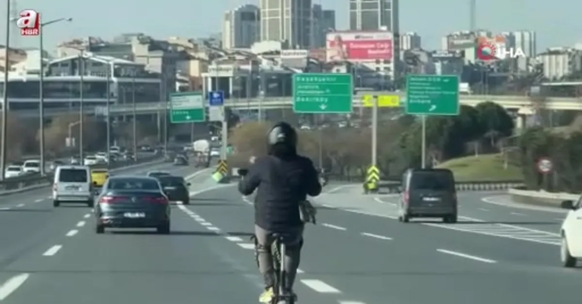 TEM otoyolunda scooterla son hız ilerledi