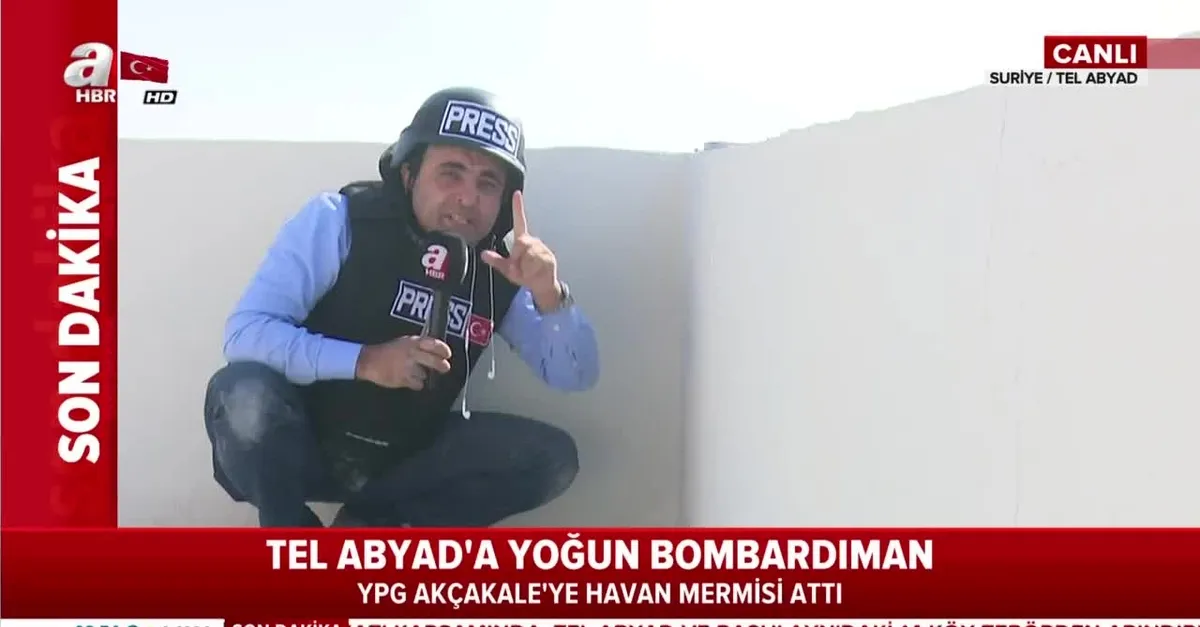 Canlı yayında gazetecilere havan mermisi atıldı