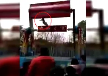 Lunaparkta kemer çözüldü, yere çakıldı!