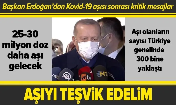 Son dakika: Başkan Erdoğan'dan Kovid-19 aşısı sonrası flaş açıklamalar