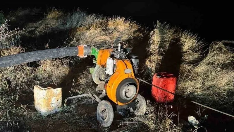 Baraj suyunu kaçak kullanırken yakalandı