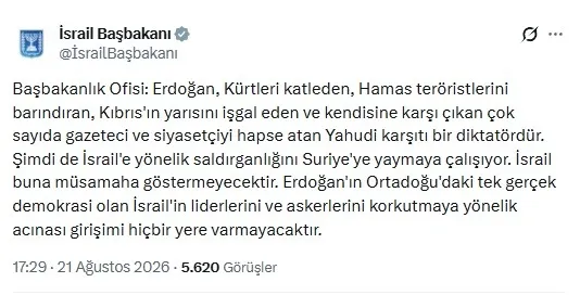 tel-avivden-haddi-asan-paylasim-baskan-erdogani-ve-turkiyeyi-hedef-aldilar-1787324630978.jpeg Tel Aviv’den haddi aşan paylaşım! Başkan Erdoğan’ı ve Türkiye’yi hedef aldılar - 1