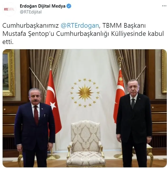 Son dakika: Başkan Erdoğan TBMM Başkanı Şentop'u kabul etti - 1
