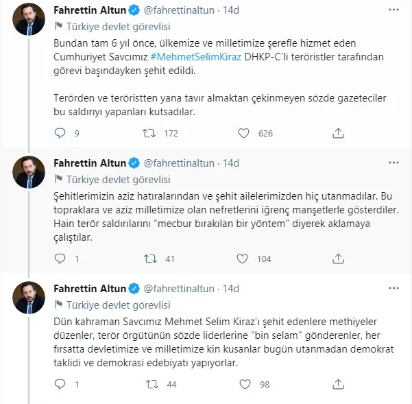 Son dakika | İletişim Başkanı Fahrettin Altun: Ettikleri her ihanetin hesabını onlardan soracağız - 1
