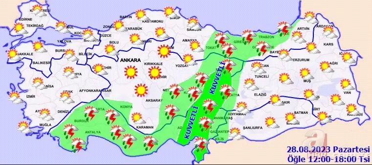 Meteoroloji'den sağanak ve fırtına uyarısı: 28 ilde etkili olması bekleniyor! İşte 28 Ağustos hava durumu raporu 11