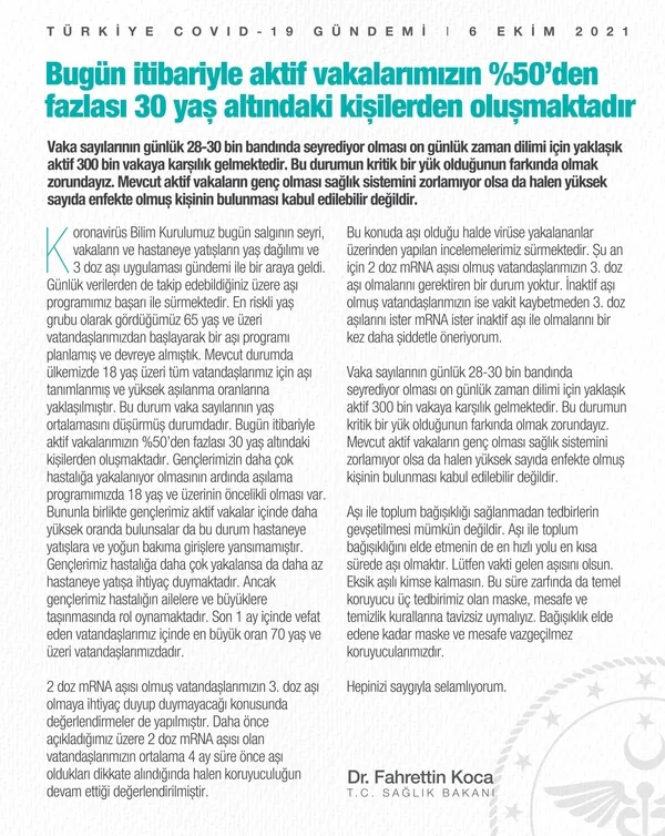 saglik-bakani-fahrettin-kocadan-bilim-kurulu-sonrasinda-son-dakika-aciklamalari-3doz-asi-ne-zaman-uygulanacak-okullarda-pcr-testi-1633538224414.jpg Sağlık Bakanı Fahrettin Koca'dan Bilim Kurulu sonrasında son dakika açıklamaları! 3.doz aşıya gerek var mı? En çok ölüm hangi yaş grubunda? - 8