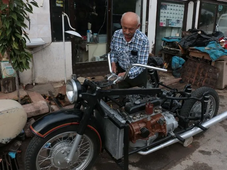 Otomobil motorundan motosiklet üretti