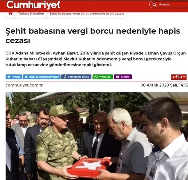 CHP medyasının şehit babası üzerinden algı operasyonu deşifre oldu! GİB’den flaş açıklama