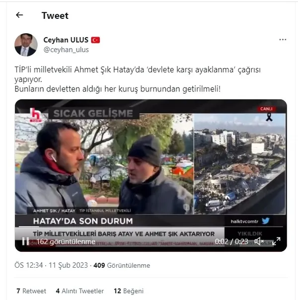 TİP’li Ahmet Şık Halk TV canlı yayınında devlete isyan çağrısında bulundu