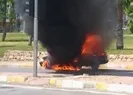 Yanan otomobil yokuş aşağı hareket edince...