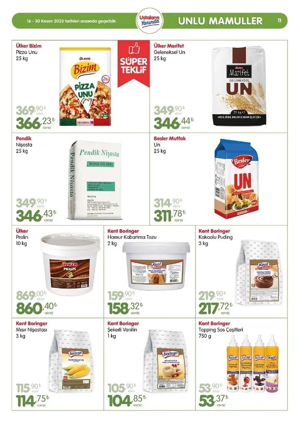Bizim Toptan Market 29 Kasım indirim kataloğu yayında! Bu ayın son indirim listesindeki ürünler arasında temel gıda uygun fiyata satışta… - 17