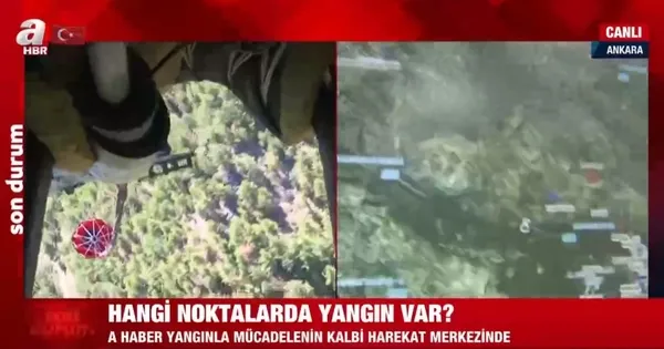 Alevlerle yoğun mücadele! A Haber Yangın Harekat Merkezi’nde