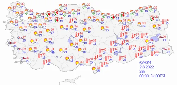 1659278804010.png Sıcak havalara sağanak yağış molası! Meteoroloji'den son dakika uyarısı! Çok sayıda ili etkisi altına alacak... İstanbul Ankara İzmir güncel hava durumu - 9