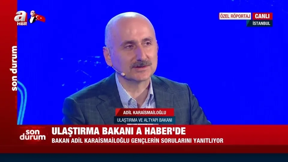 Ulaştırma Bakanı Adil Karaismailoğlu A Haber canlı yayınında müjdeyi verdi: Yerli otomobilden sonra şimdi de...