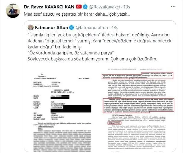 Fatmanur Altun’a hakaret eden Nazan Demir’e beraat! AK Parti’den tepki yağdı: Hukukun canına okuyan karar!