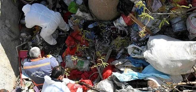 Mersin’de şoke eden manzara! Evden 15 ton çöp çıktı